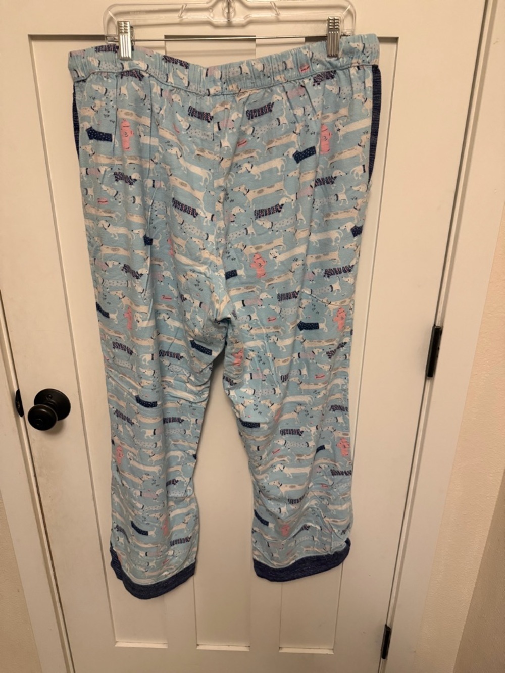 Munki Munki Womens 2 Piece Flannel Classic Pajama Set Light Blue Dog XL - Picture 4 of 10
